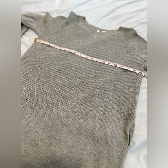 Anthropologie Moth Sz: S Crew Neck Side Slit Tunic Length Light Green Sweater. - Picture 3 of 12